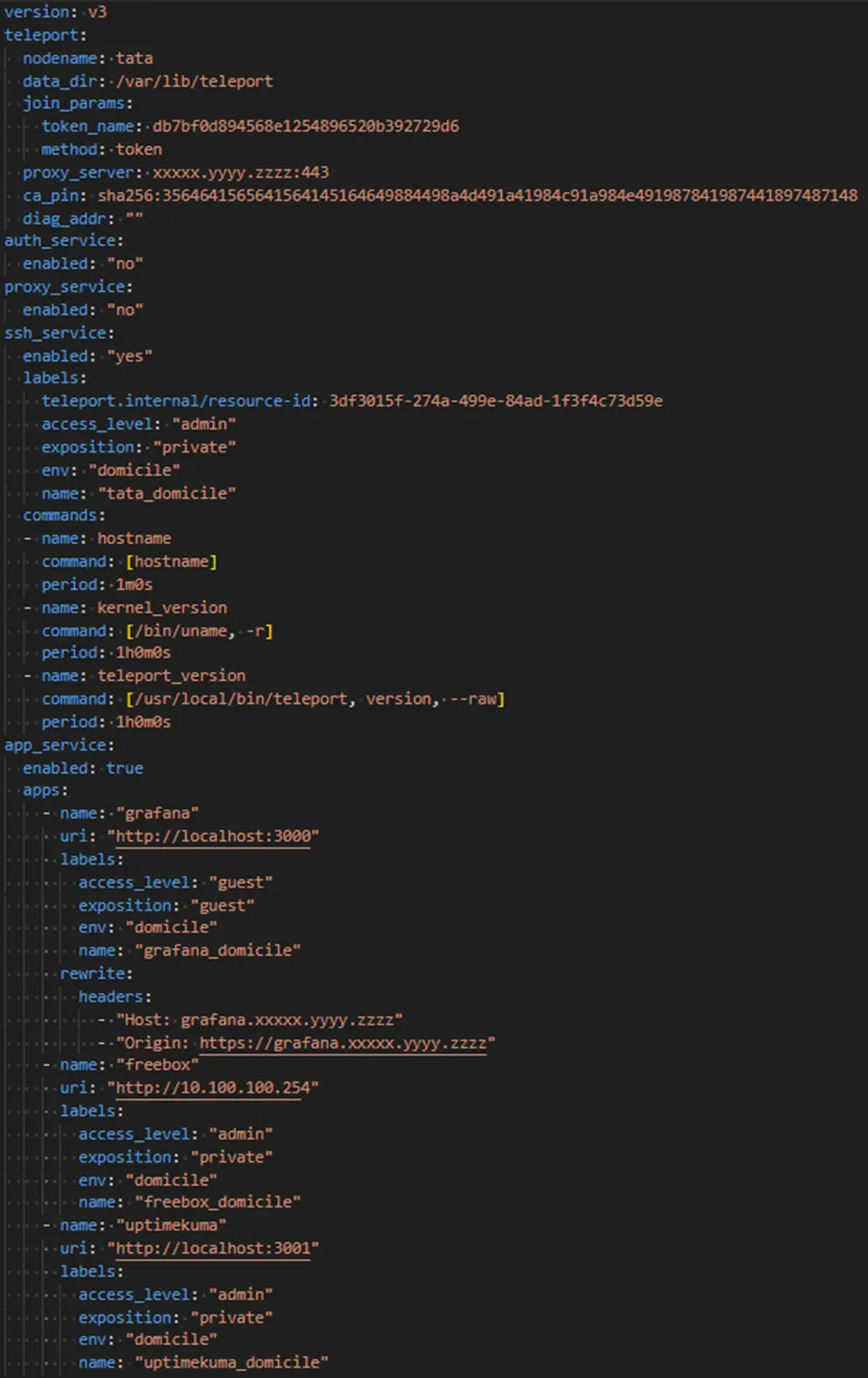 Teleport : configuration de l'agent